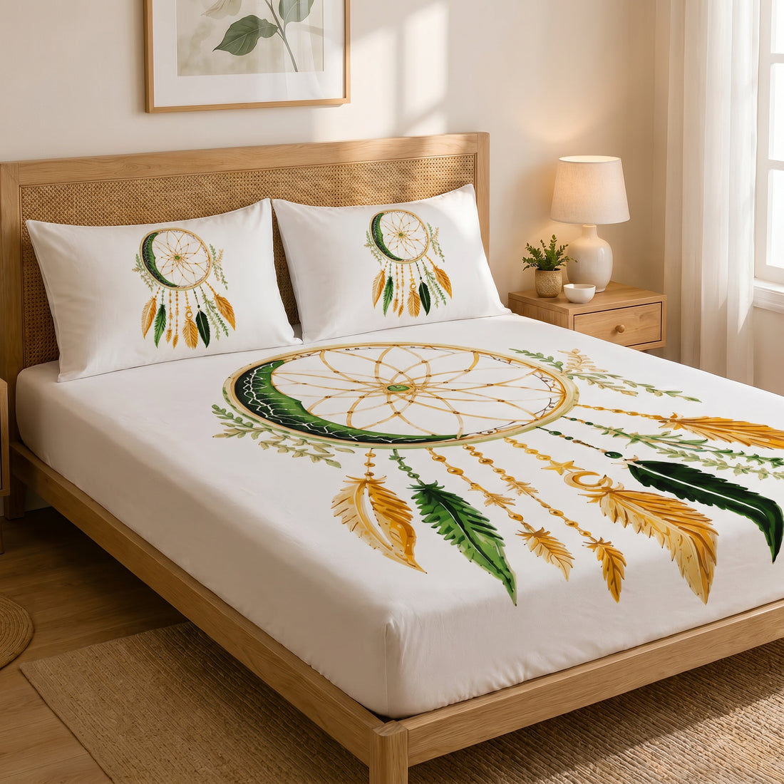 Moon Dreamcatcher Fitted Bed Sheet