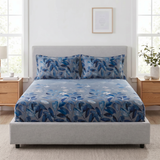 Blue Leaf Fitted Bed Sheet