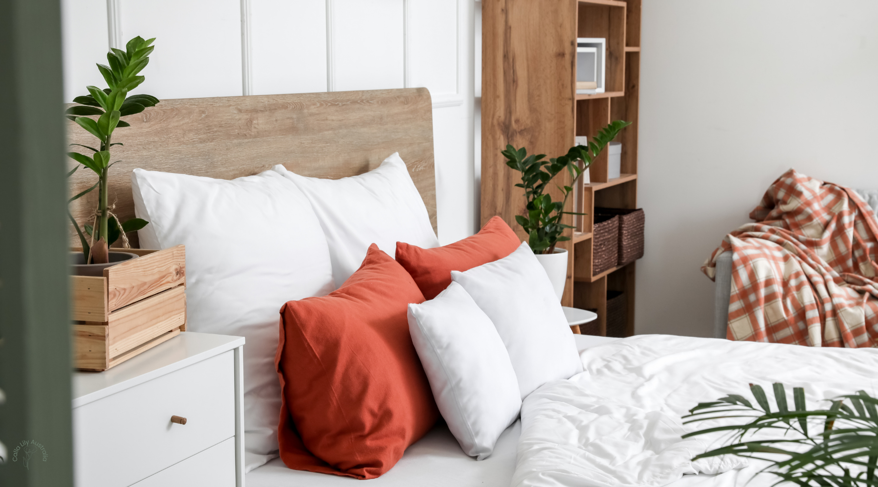Premium bedding and linen set in a soft neutral bedroom – CallaLily Australia 