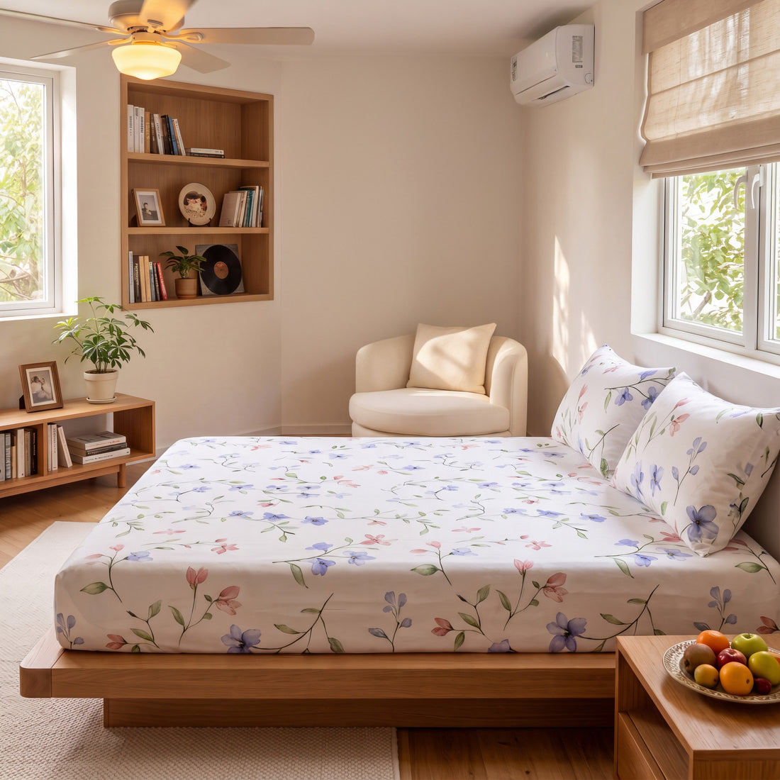 Pastel Flowers Fitted Bed Sheet
