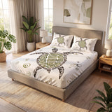 Marine Turtle White 3D Printed Fitted Bed Sheet